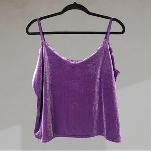 Bar III purple velvet tanktop